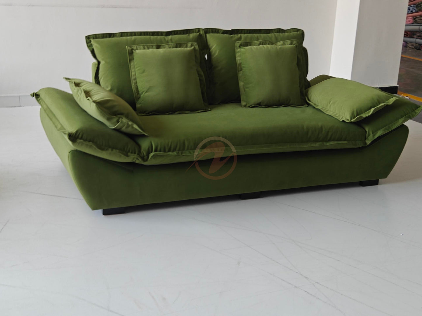 ✨ Limited Time Deal ✨ SAILBOAT Green Tech Fabric Sofa Set – 2-Seater + 1-Seater | 210cm | Model: 1029-190