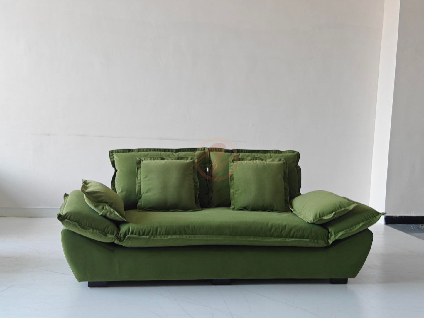 ✨ Limited Time Deal ✨ SAILBOAT Green Tech Fabric Sofa Set – 2-Seater + 1-Seater | 210cm | Model: 1029-190