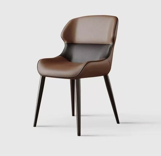 LUCIEN Dining Chair (set of 2)/Faux leather upholstery/Carbon steel legs