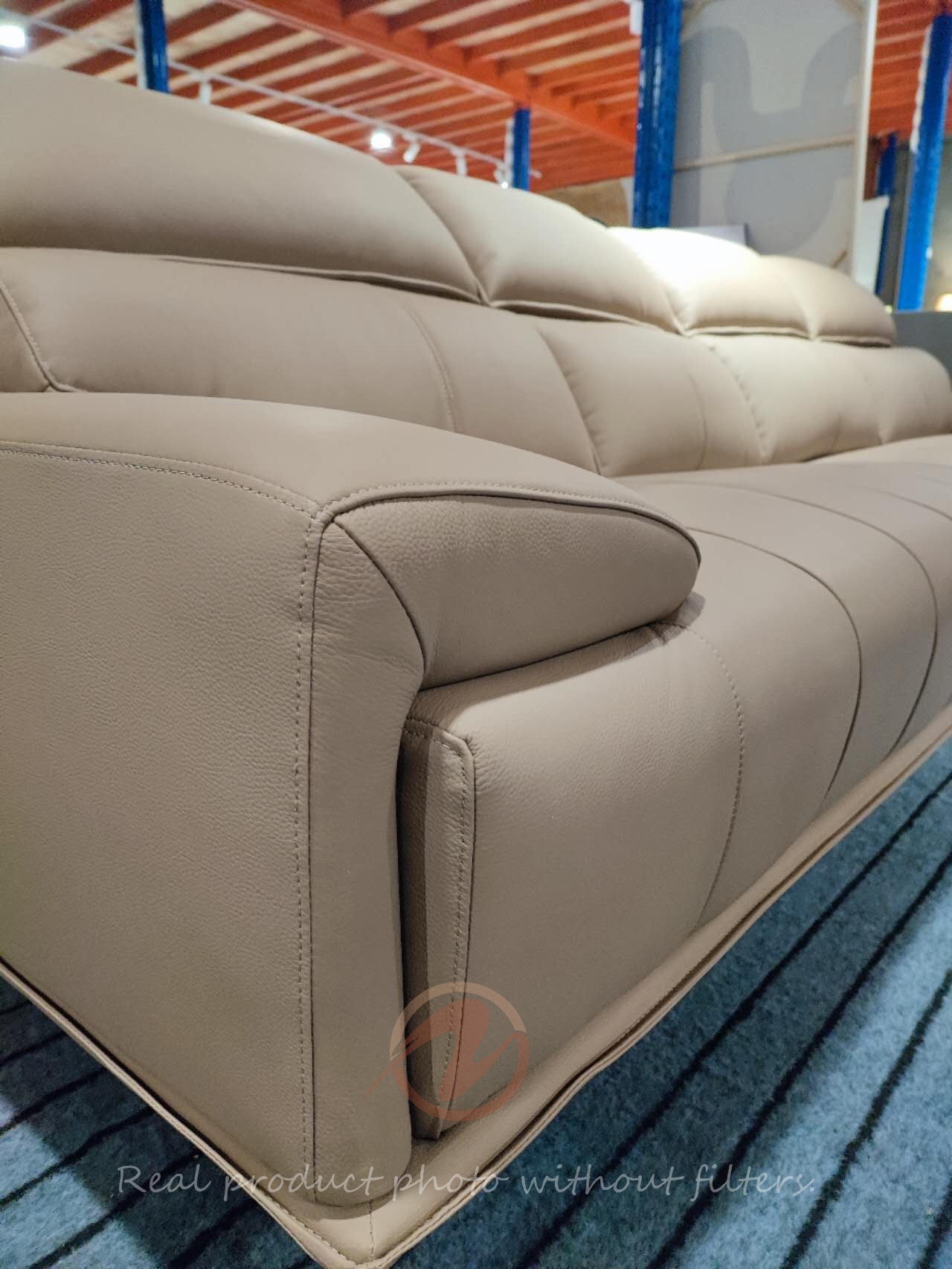 HANNELORE Genuine Leather Series Camel High-Back Four-Seater Sofa | 1085