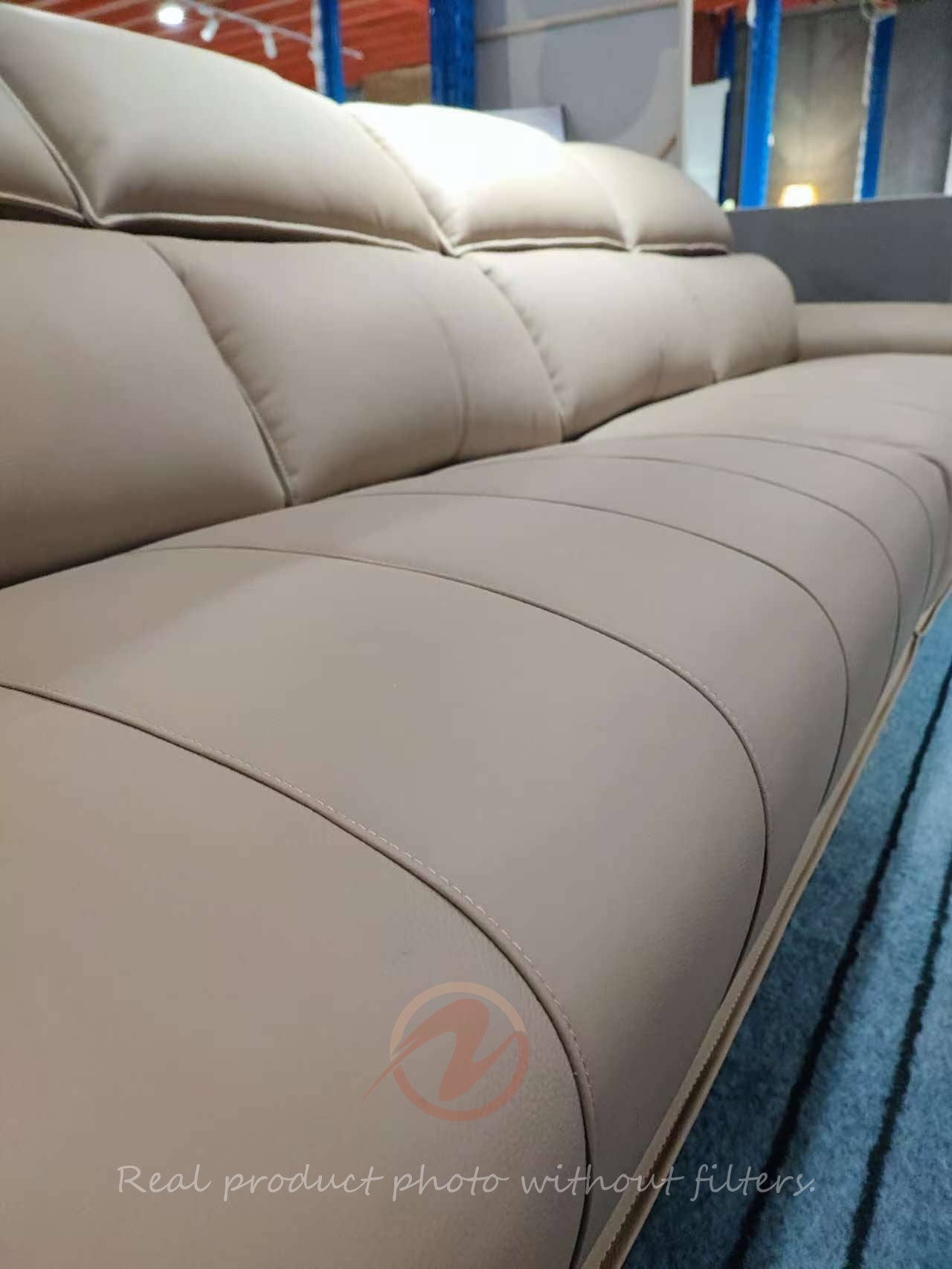 HANNELORE Genuine Leather Series Camel High-Back Four-Seater Sofa | 1085