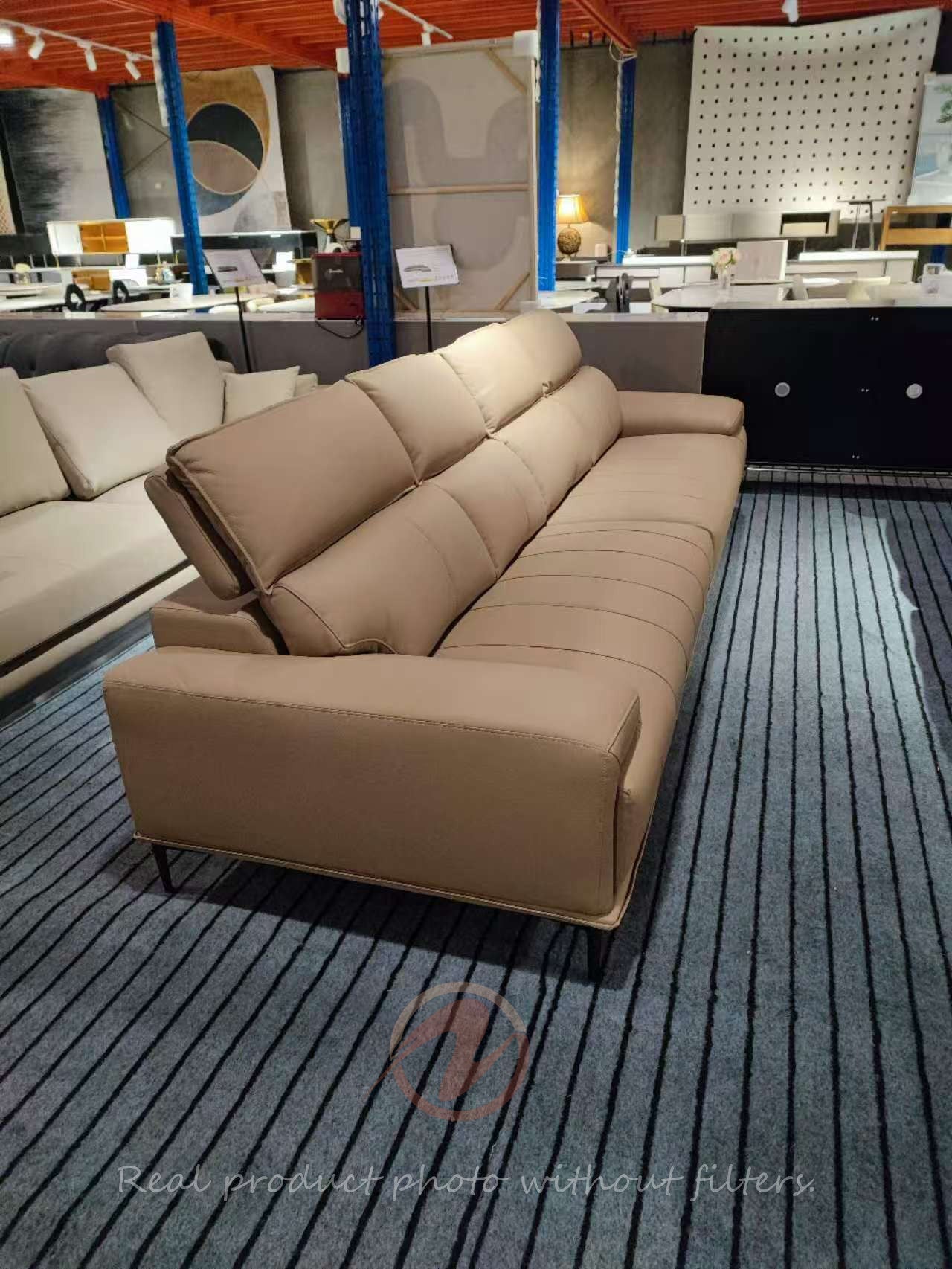 HANNELORE Genuine Leather Series Camel High-Back Four-Seater Sofa | 1085