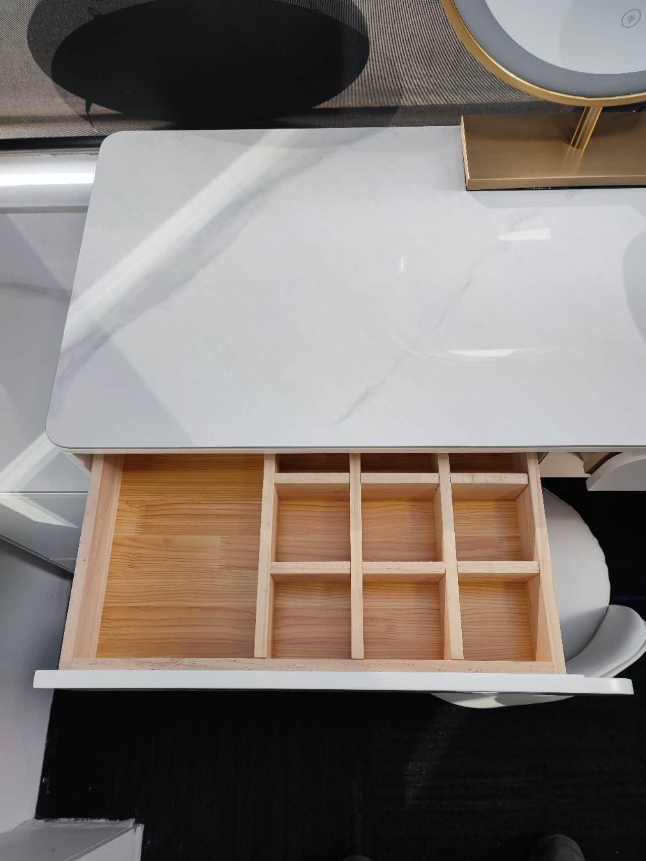 NEREO Italian Luxury Beige Vanity Table | Makeup Desk | Two Options Available | 6098
