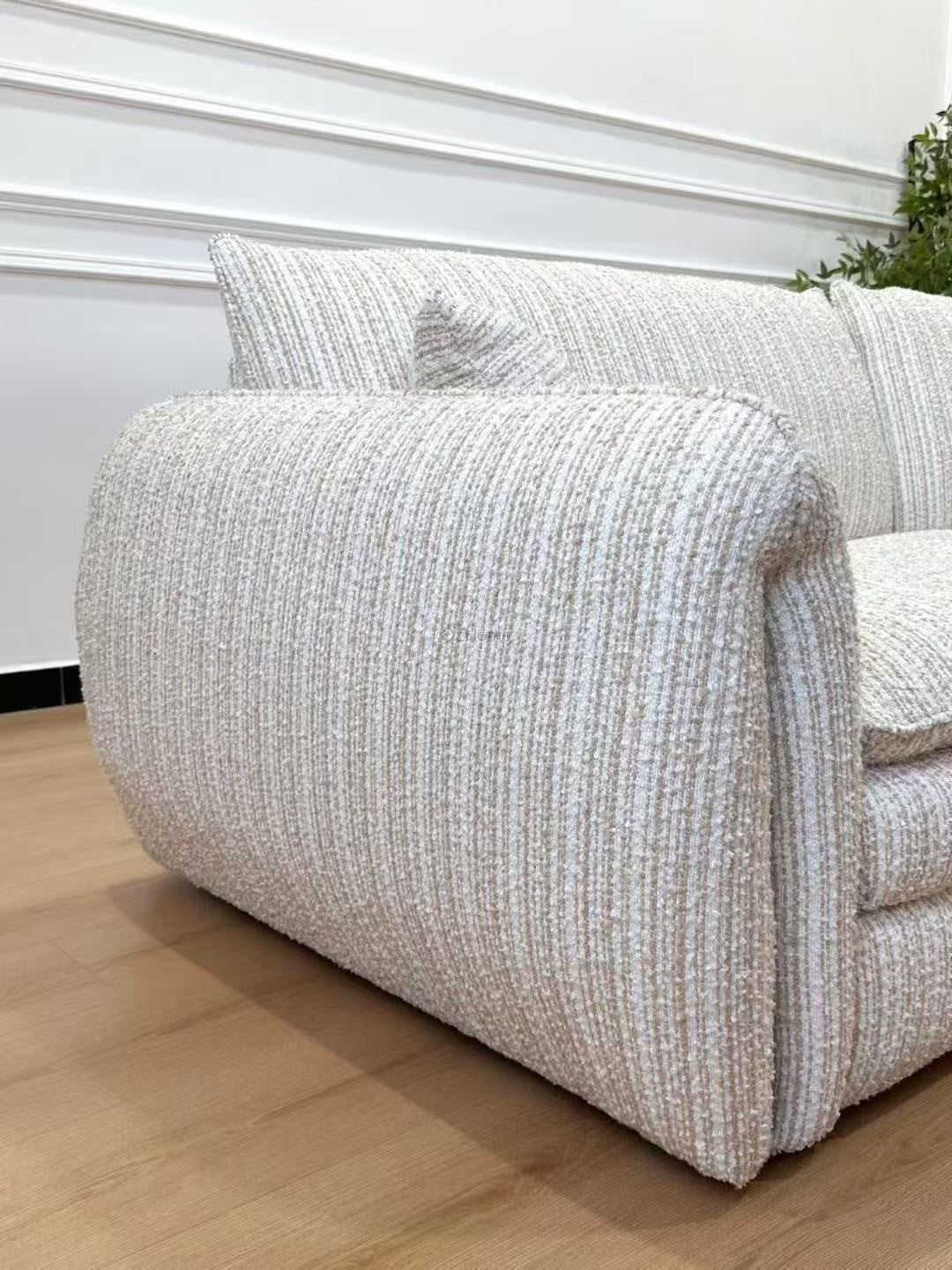 STELLAR 280cm Luxury Textured Linen-Blend Sofa