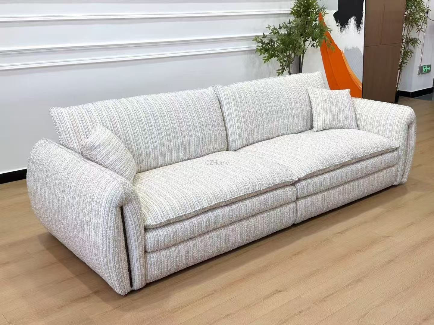 STELLAR 280cm Luxury Textured Linen-Blend Sofa