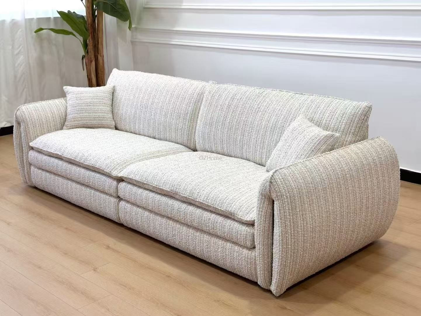 STELLAR 280cm Luxury Textured Linen-Blend Sofa