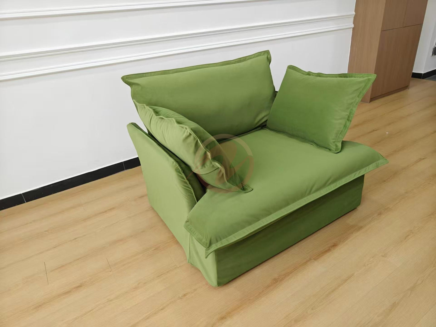 ✨ Limited Time Deal ✨ SAILBOAT Green Tech Fabric Sofa Set – 2-Seater + 1-Seater | 210cm | Model: 1029-190