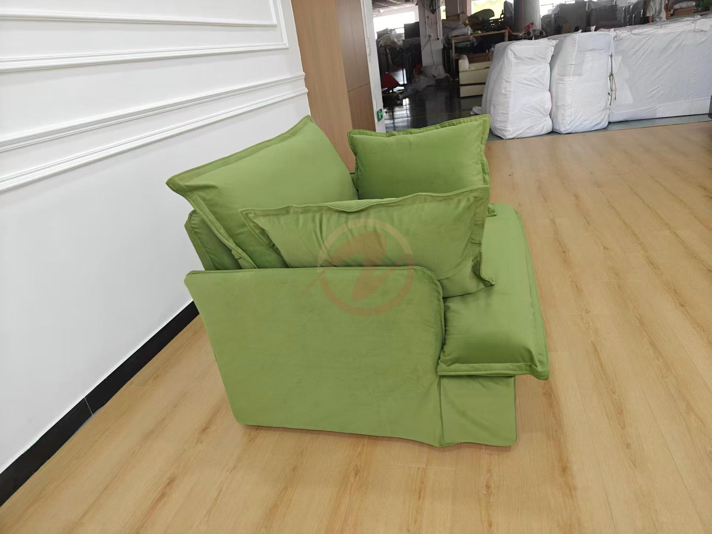 ✨ Limited Time Deal ✨ SAILBOAT Green Tech Fabric Sofa Set – 2-Seater + 1-Seater | 210cm | Model: 1029-190