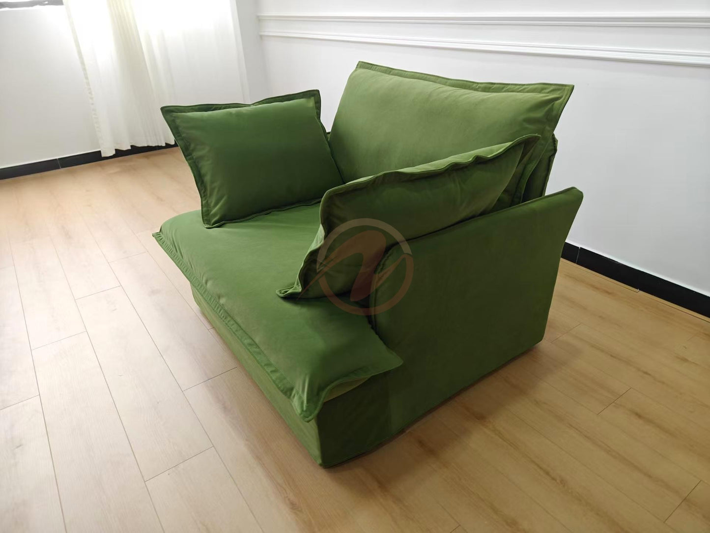 ✨ Limited Time Deal ✨ SAILBOAT Green Tech Fabric Sofa Set – 2-Seater + 1-Seater | 210cm | Model: 1029-190
