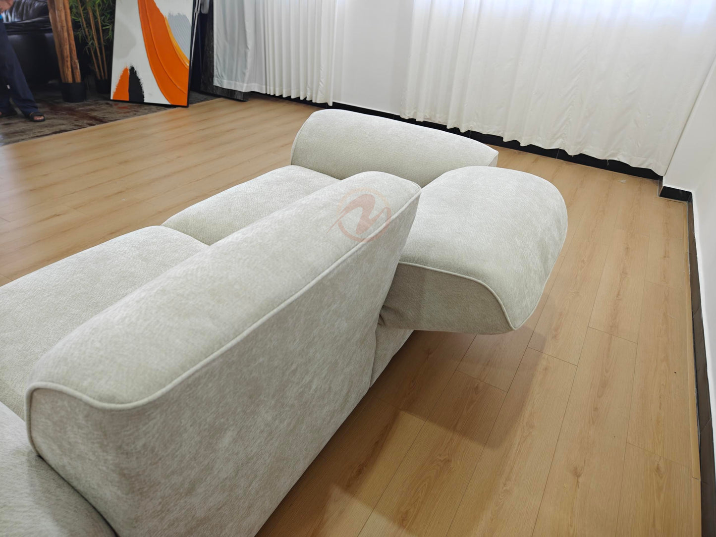 GLADE 240cm Adjustable Sofa — Starlight Petal Chenille Upholstery