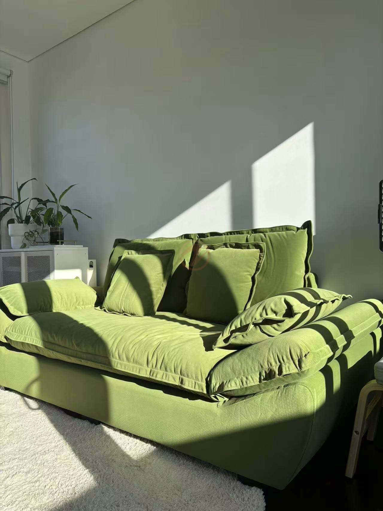 ✨ Limited Time Deal ✨ SAILBOAT Green Tech Fabric Sofa Set – 2-Seater + 1-Seater | 210cm | Model: 1029-190