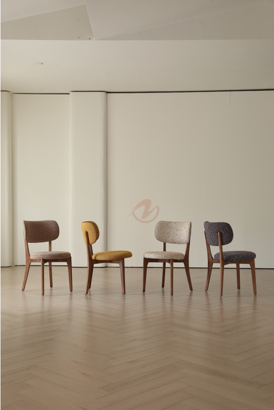 【Made or Order】 VIRIS Luxury Fabric Monet Tweed Dining Chair – Multi Colors | 4122