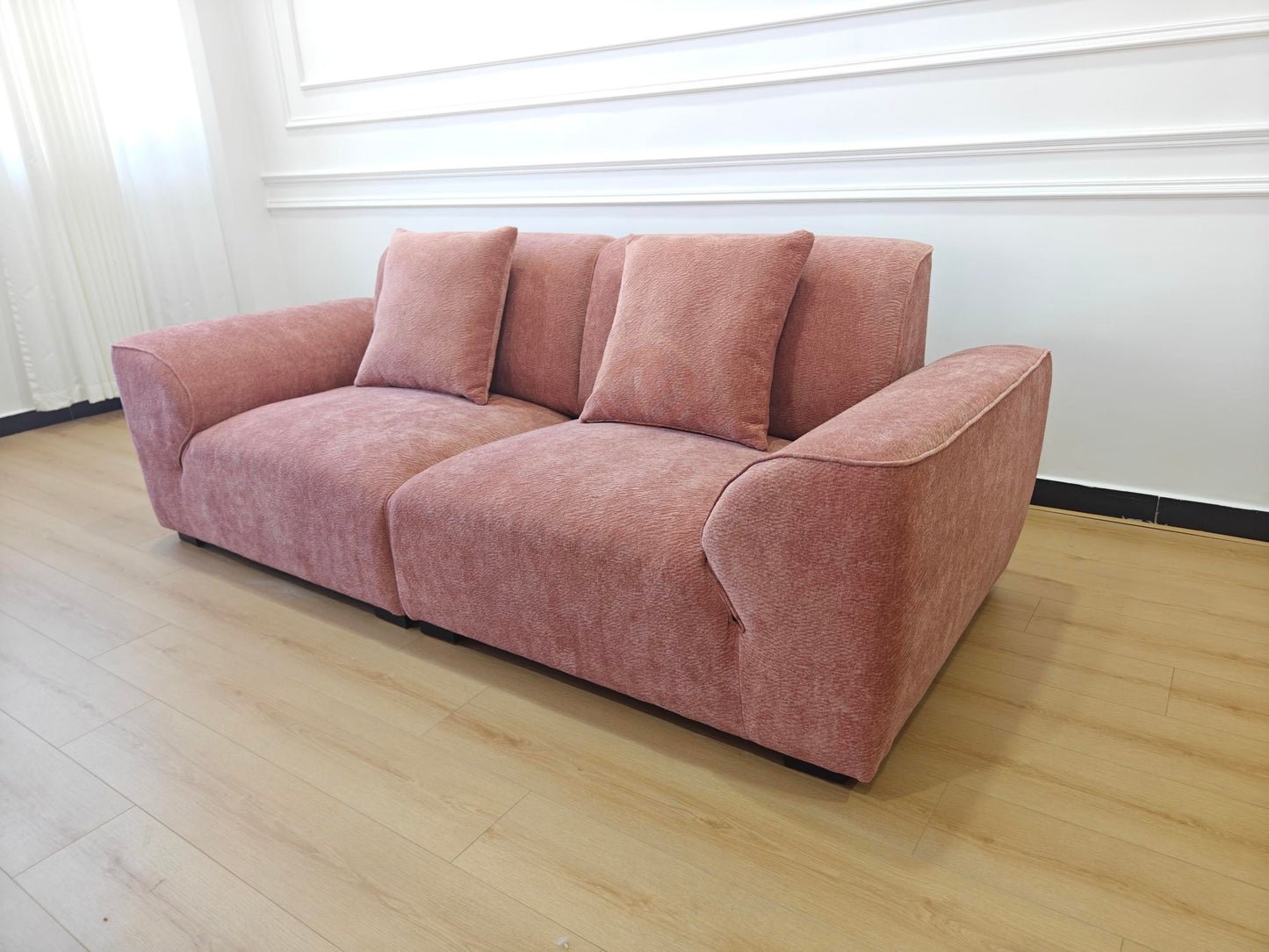 GLADE 240cm Adjustable Sofa — Starlight Petal Chenille Upholstery