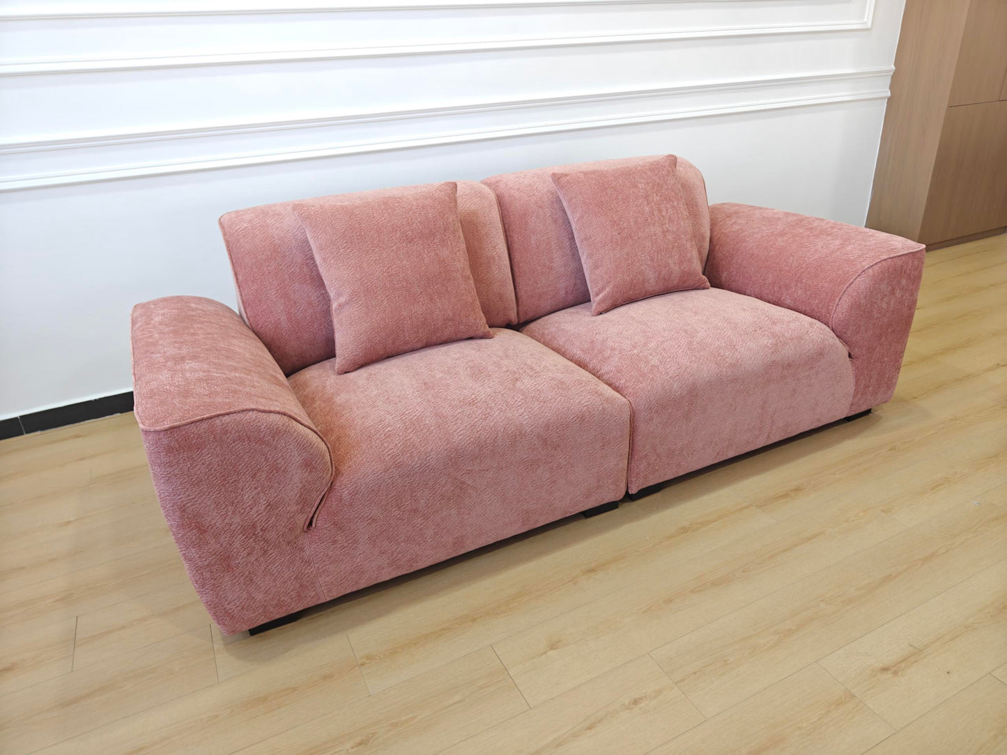 GLADE 240cm Adjustable Sofa — Starlight Petal Chenille Upholstery