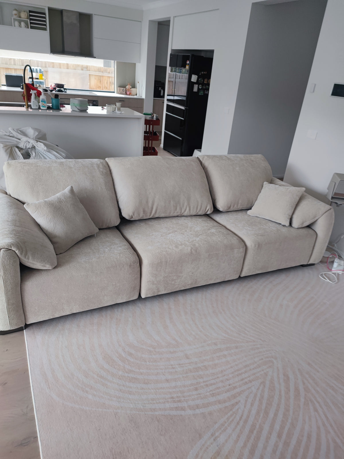 【Wireless Remote Control】Elephant Ear Chenille Electric Modular Sofa Bed