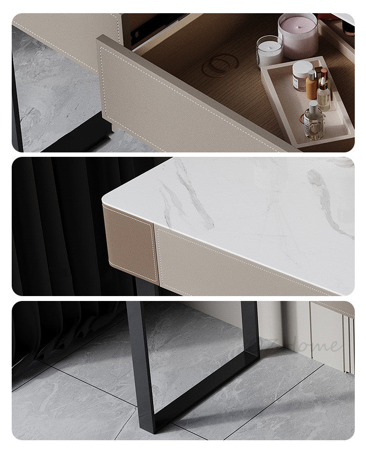 TEODORO Plus Italian-style luxury stone vanity table with storage cabinet | 6097