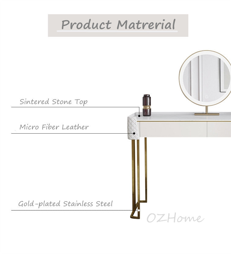 FIORELLA Plus Italian-style luxury stone vanity table with storage cabinet | 6095