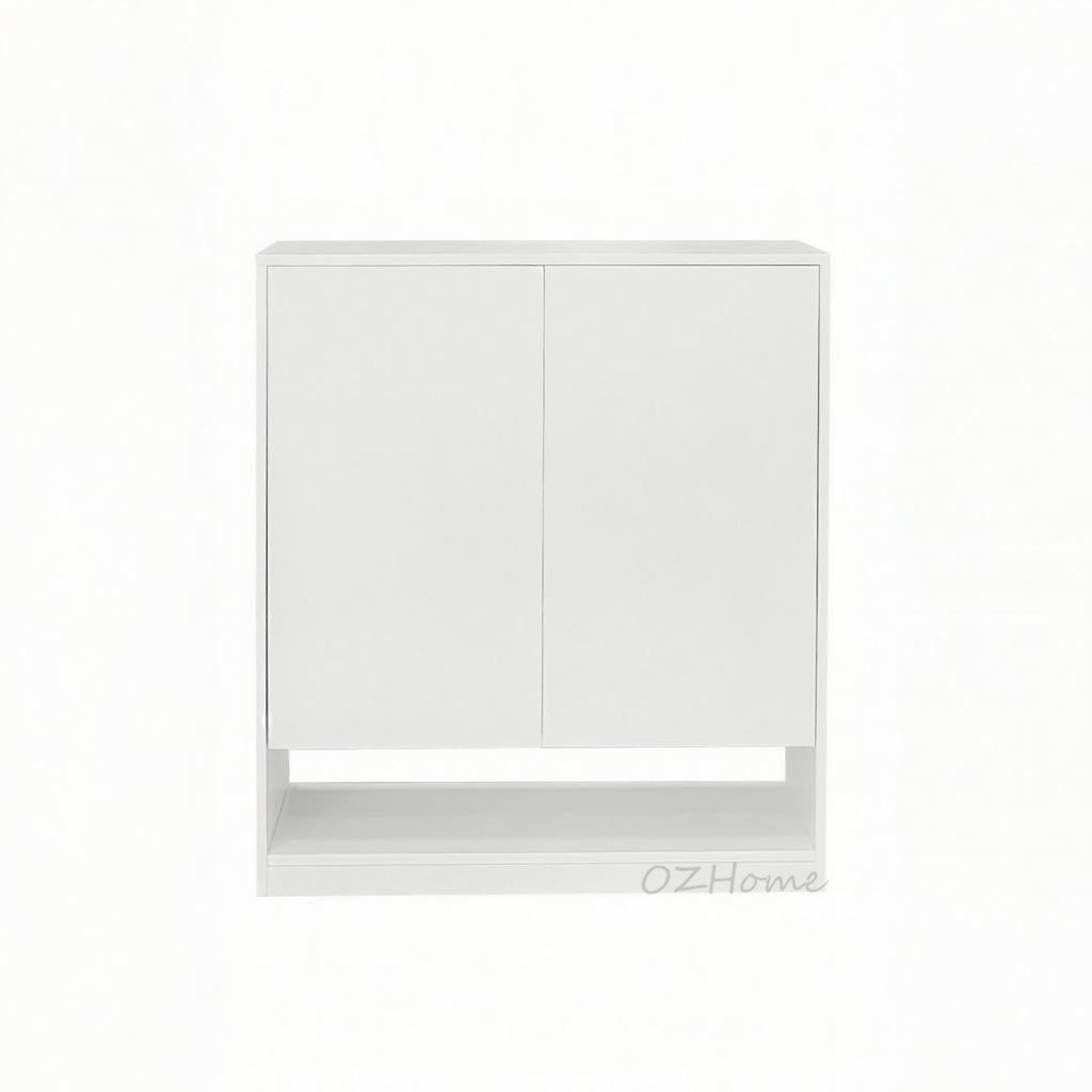 OTTO Minimalist White Shoe Cabinet – BB Double-Door Combo | Model SS-006bb