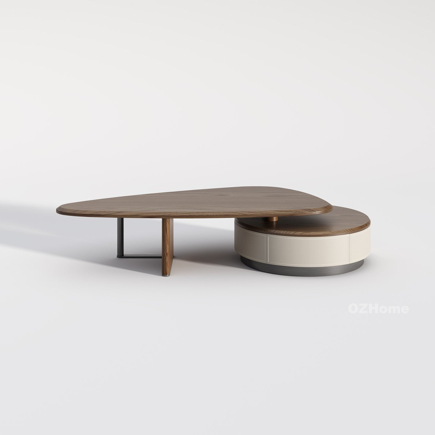 ORBIT Designer Irregular-Shaped Wooden Coffee Table Set 5049