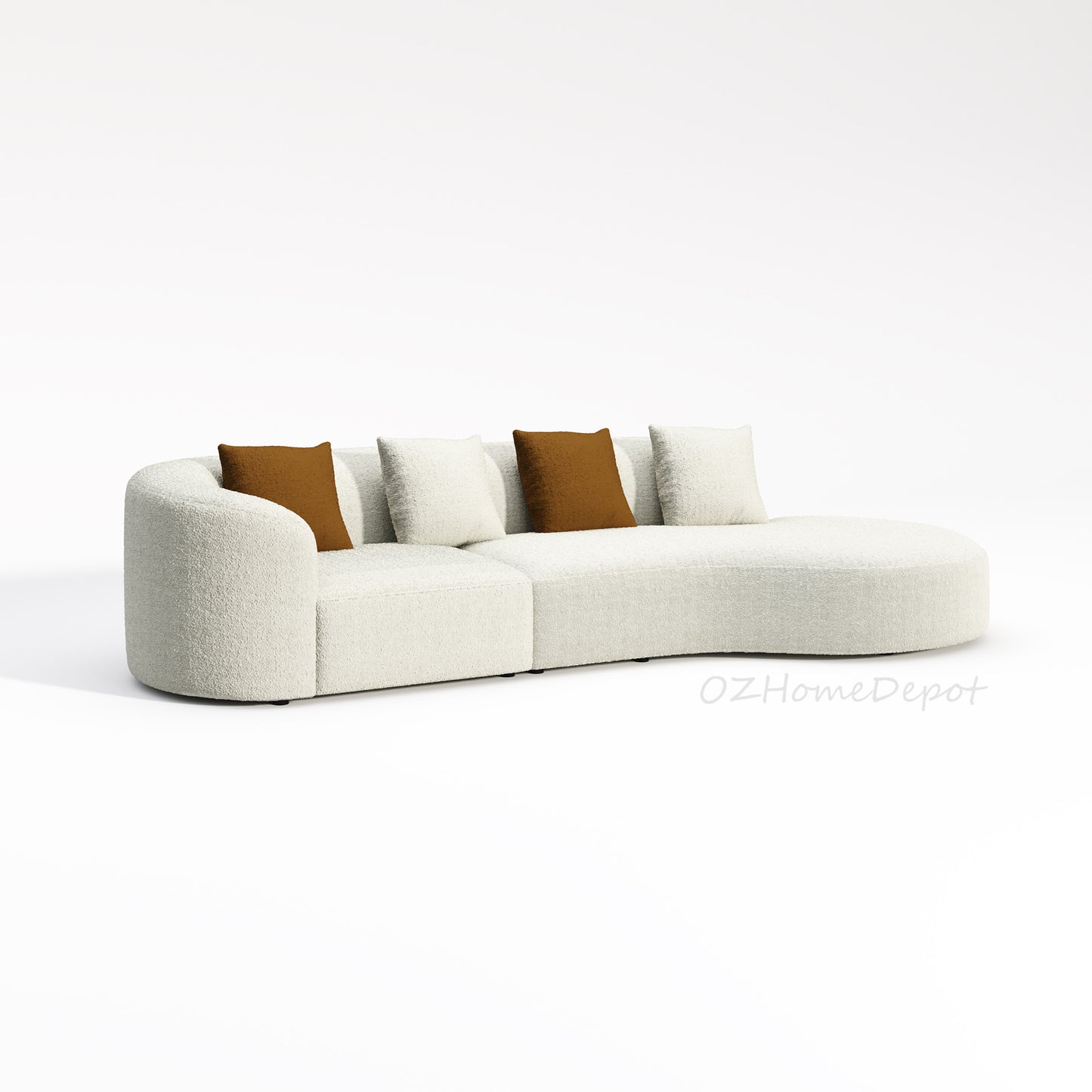 【Pre-sale】CASHEW New Design Nordic Design Teddy Velvet Shaped Sofa 1046