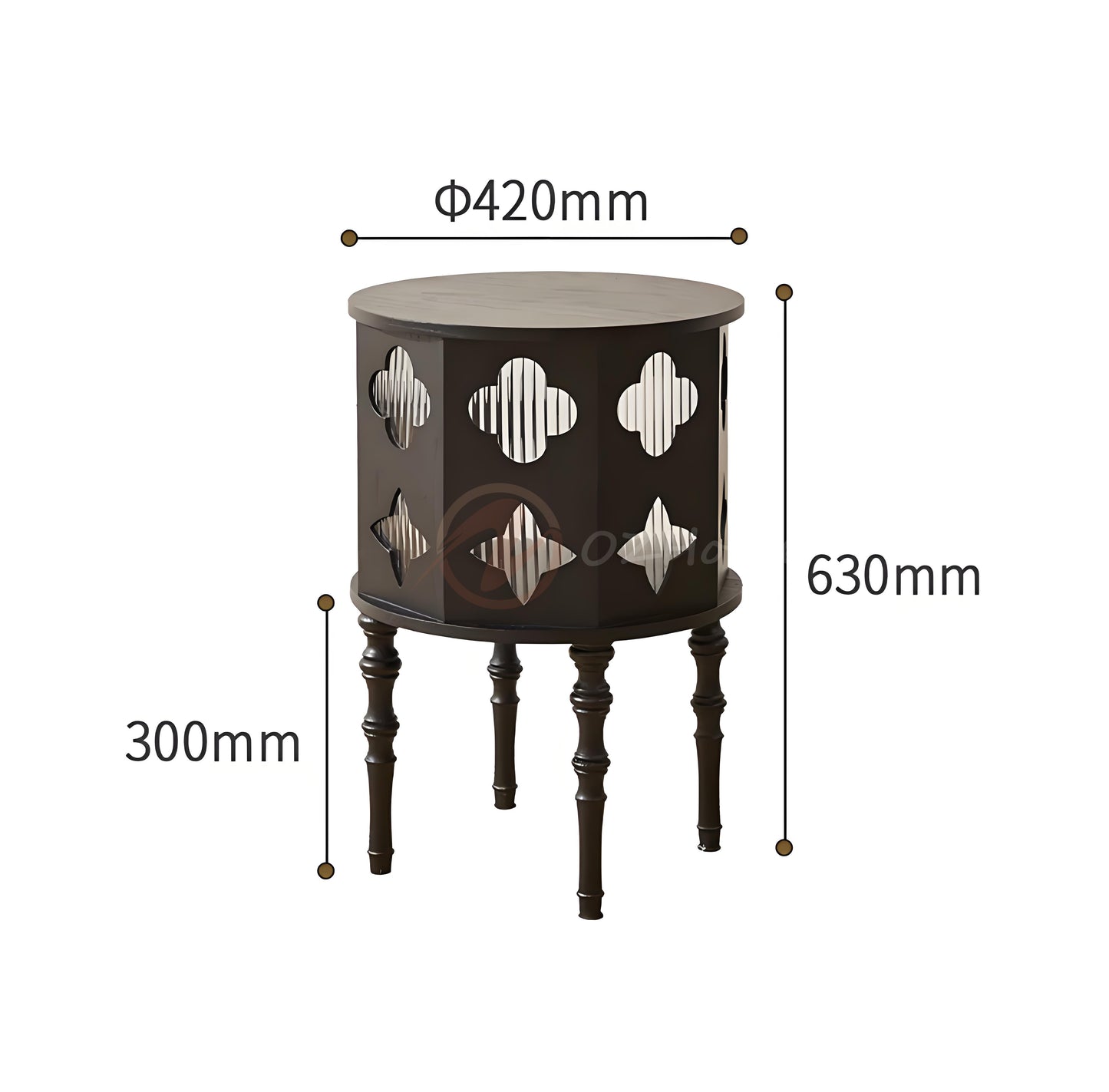 ALARIC Classic Style Tall Black Storage Sideboard with Glass Cabinet Doors | 7027