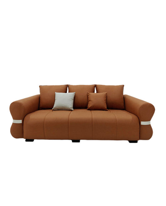 CARAMEL Brown Scratch-Resistant Fabric Three-Seater Sofa Long Sofa 210cm | 1030-210