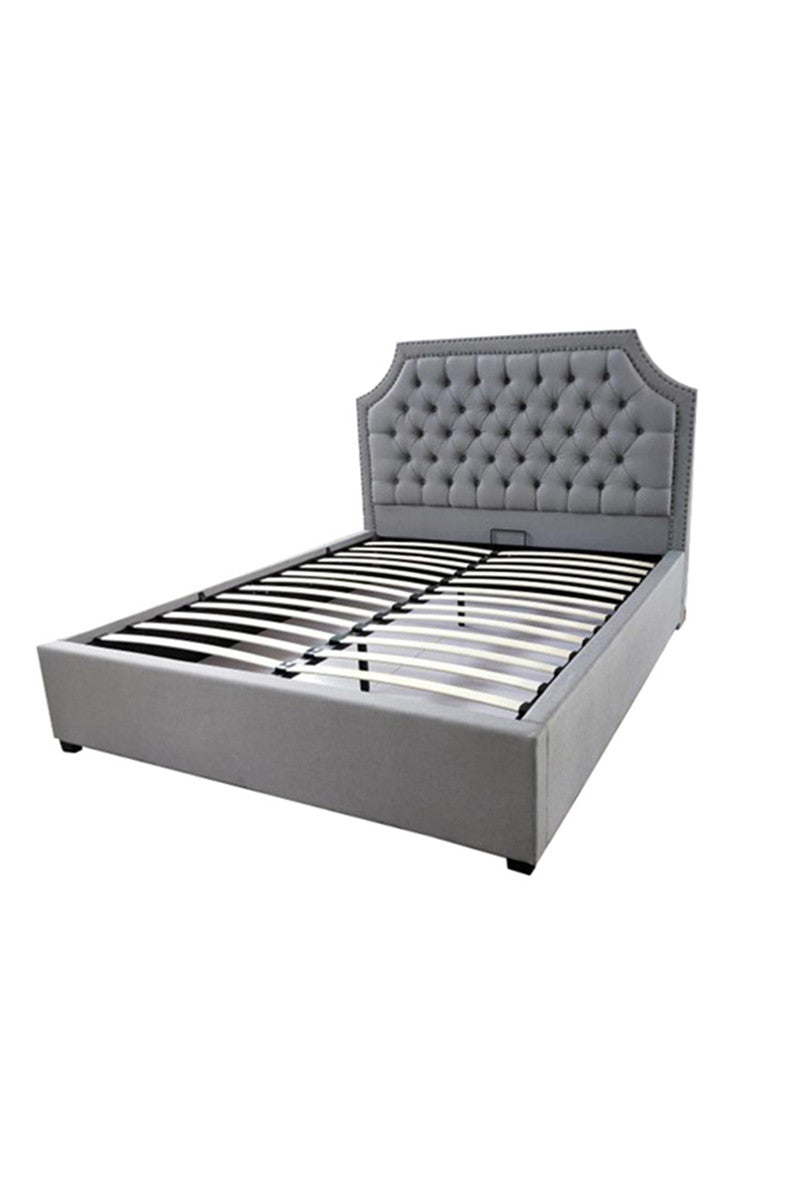 AZALEA Nordic Light Luxury Gray Fabric Rivet Bed Frame | 0016.