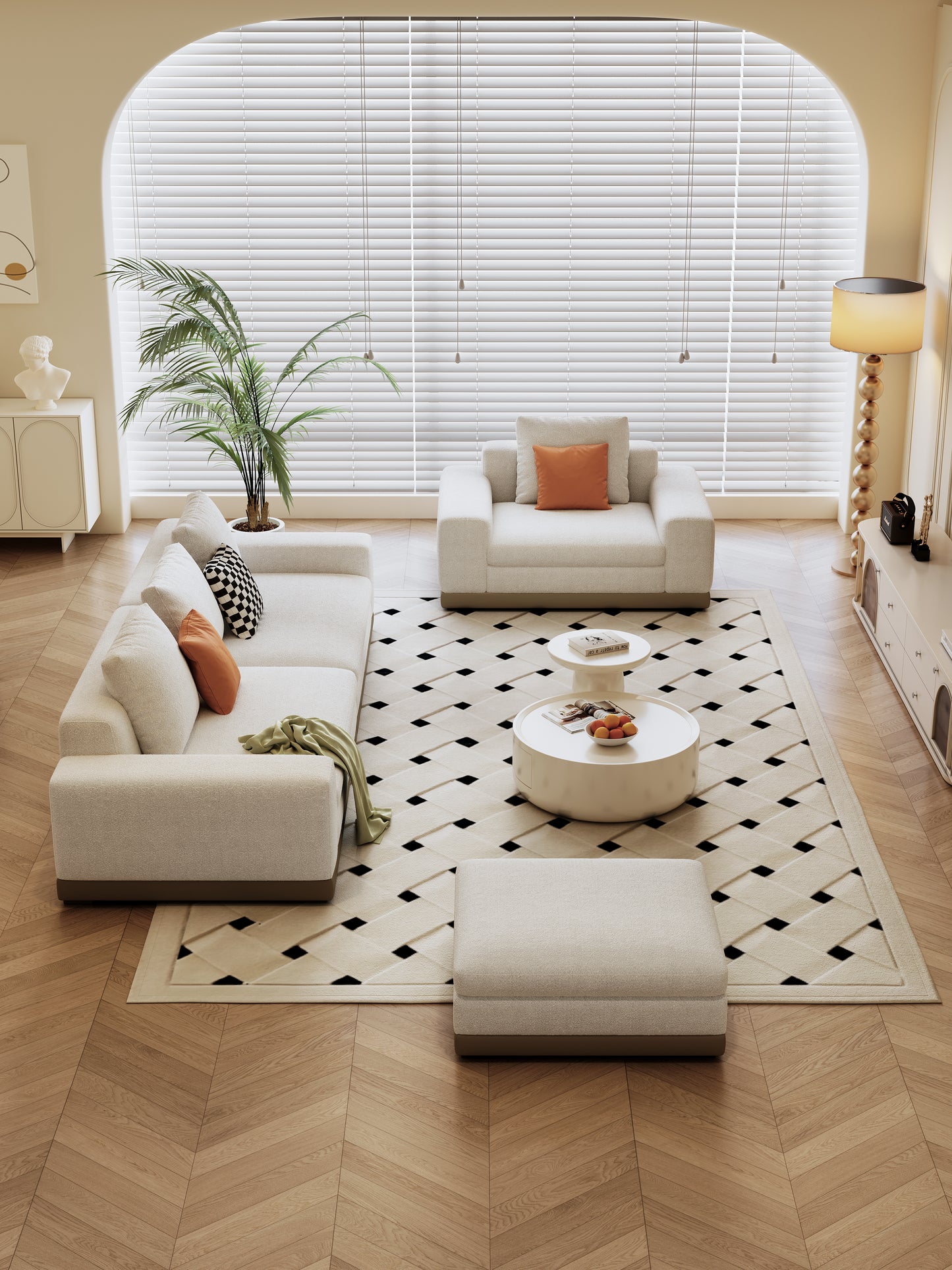 【Pre-Order】 ASGER Special Edition Grey Textured Cotton-Linen Three-Seater Sofa 255cm | 1049-255