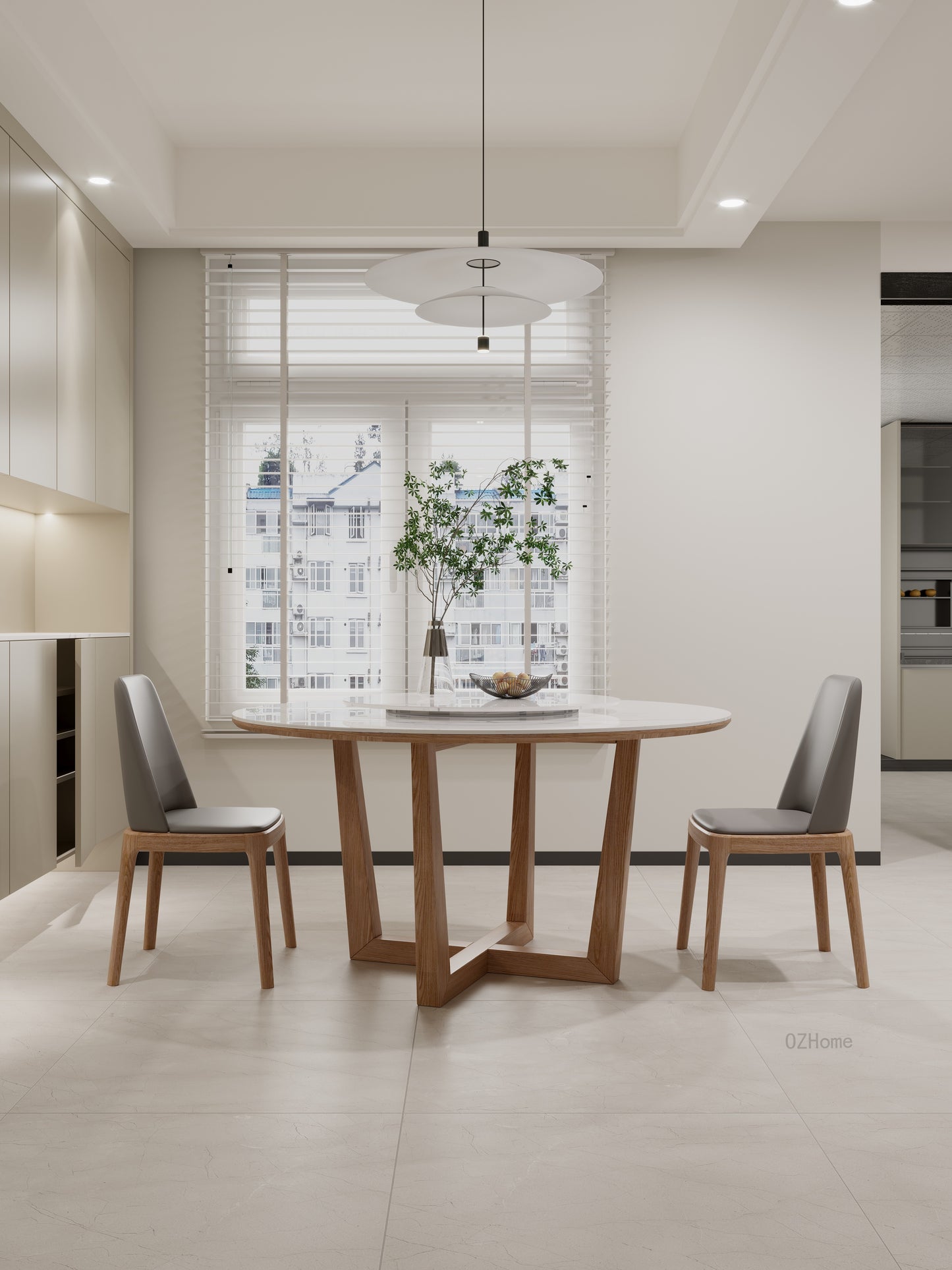 BLAISE Round Dining Table with Premium Sintered Stone Top and Solid Wood Base – Model 9020BLAISE Round Dining Table with Premium Sintered Stone Top and Solid Wood Base – Model 9020