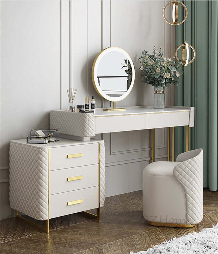 FIORELLA Plus Italian-style luxury stone vanity table with storage cabinet | 6095