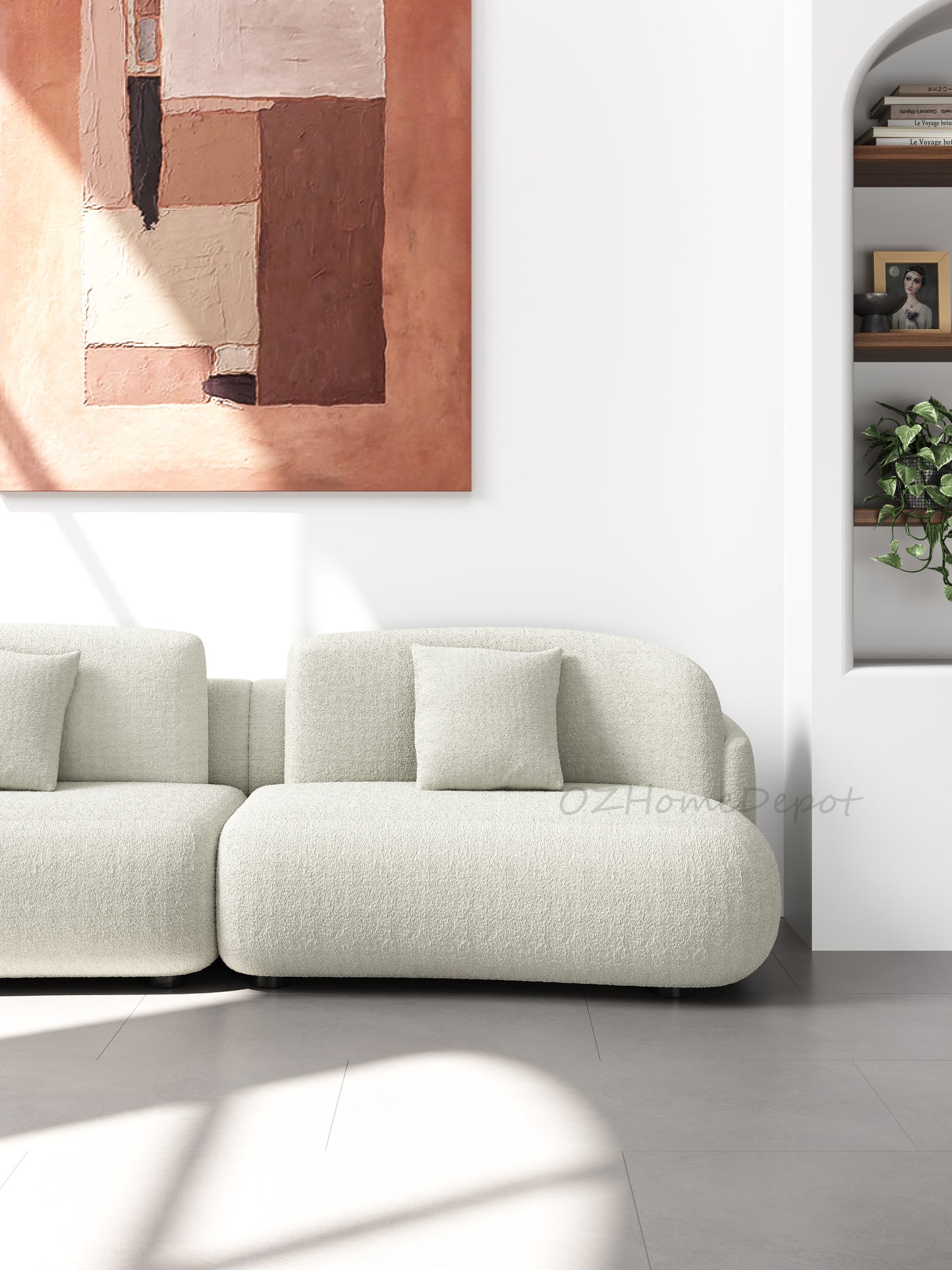 GIDEON Teddy Velvet Designer Four-Seater Sofa | 1054 | Fabric sofa | Desinger Sofa