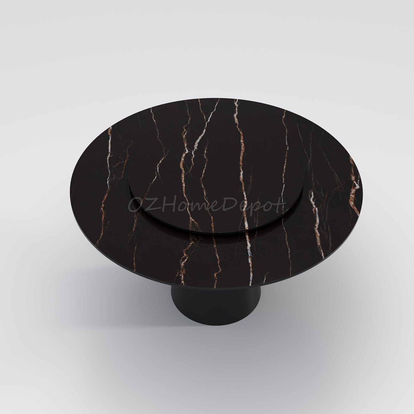 Vinasse Black Sintered Stone Round 135cm Dining Table/ Sintered Stone top/Modern/comtemporary
