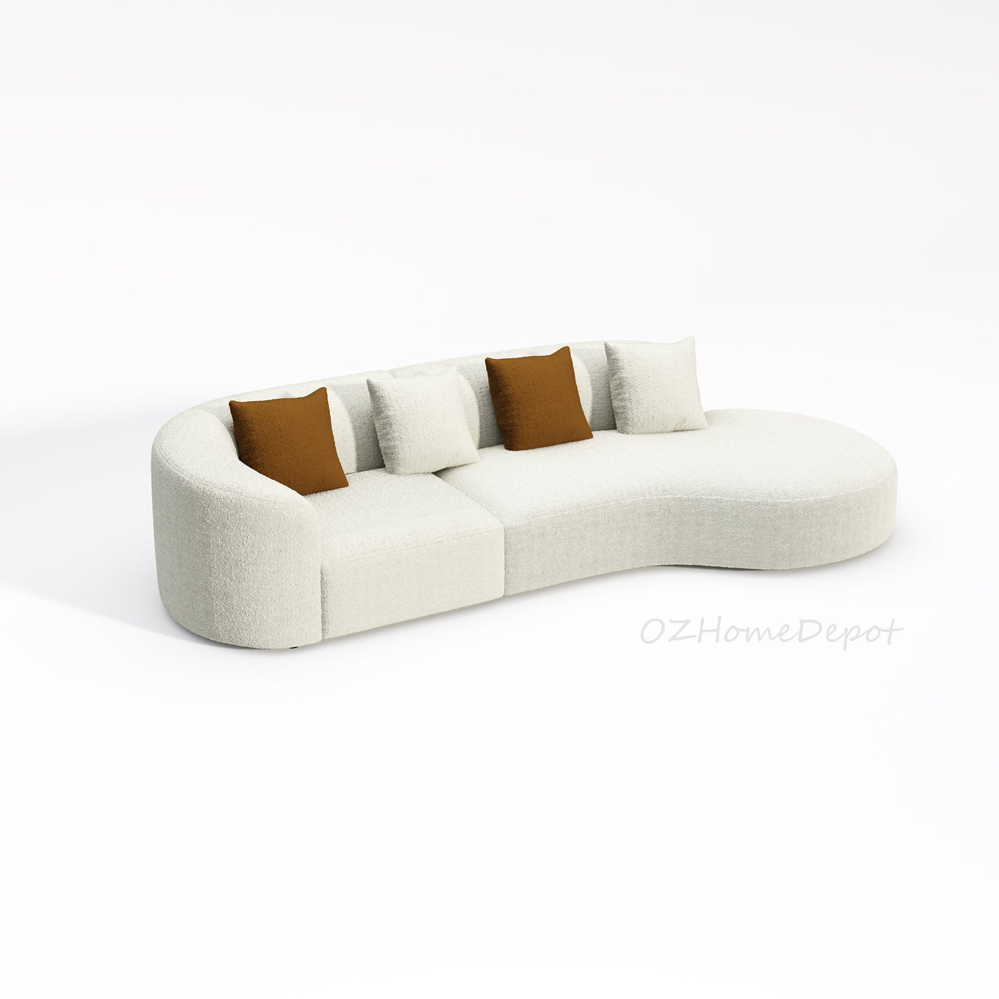 【Pre-sale】CASHEW New Design Nordic Design Teddy Velvet Shaped Sofa 1046