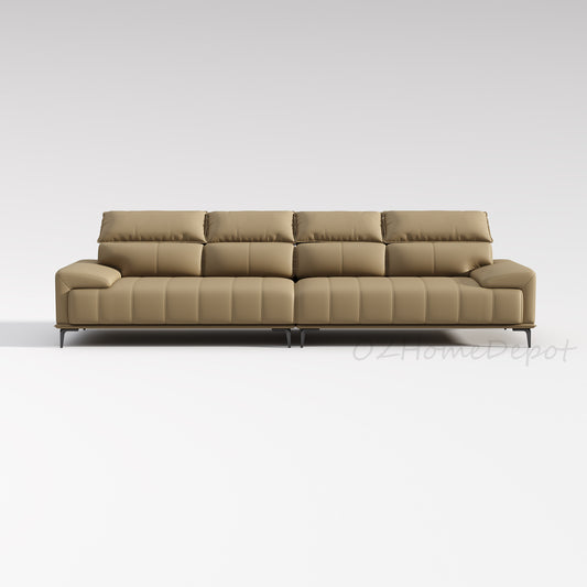 HANNELORE Genuine Leather Series Camel High-Back Four-Seater Sofa | 1085