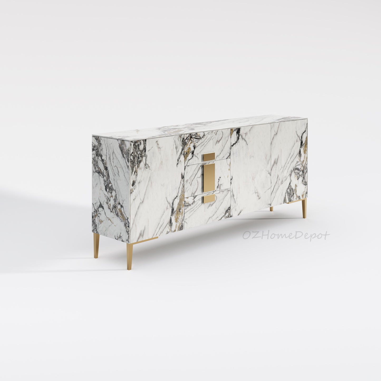 LILIUM Multi-color Sintered Stone Console Table | Buffet Table | Shoe Cabinet | Scratch-resistant Surface