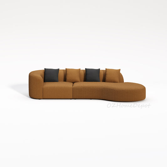 【Pre-sale】CASHEW New Design Nordic Design Teddy Velvet Shaped Sofa 1046