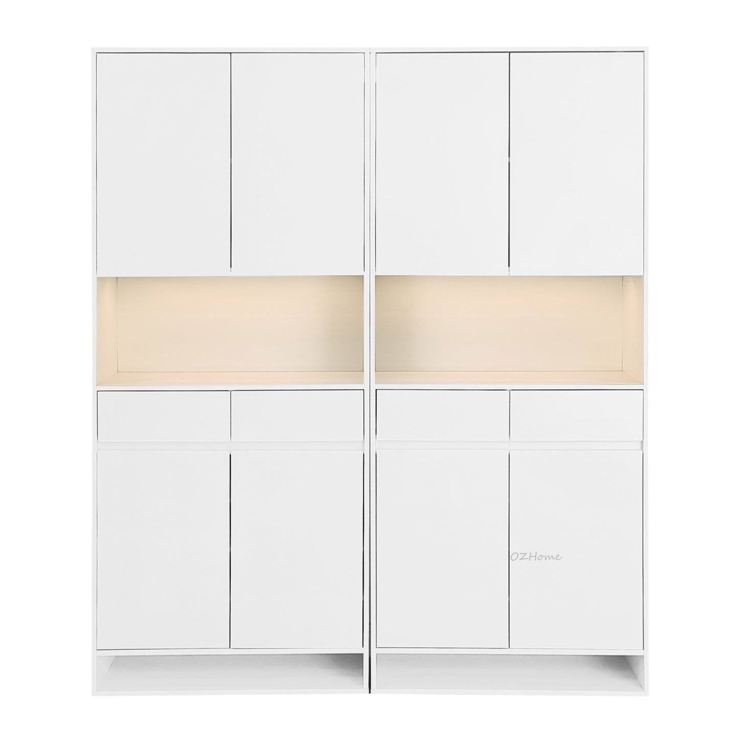 FINN Extra-Large White Four-Door Storage Shoe Cabinet with Drawer | SS-007