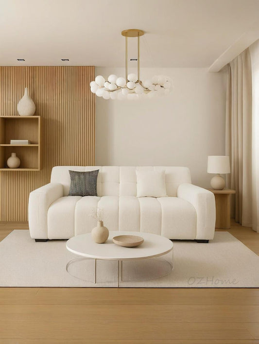 CANDY Cream White Fleece Two Seater Sofa 1025-210