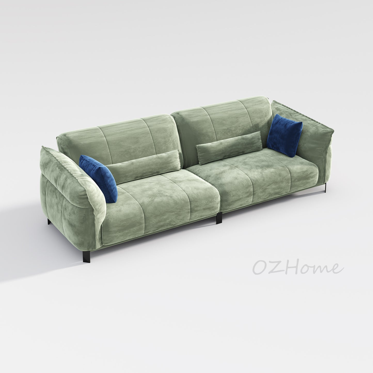DAFFODIL Nordic Design Velvet Upholstered Three-Seater Sofa 1086