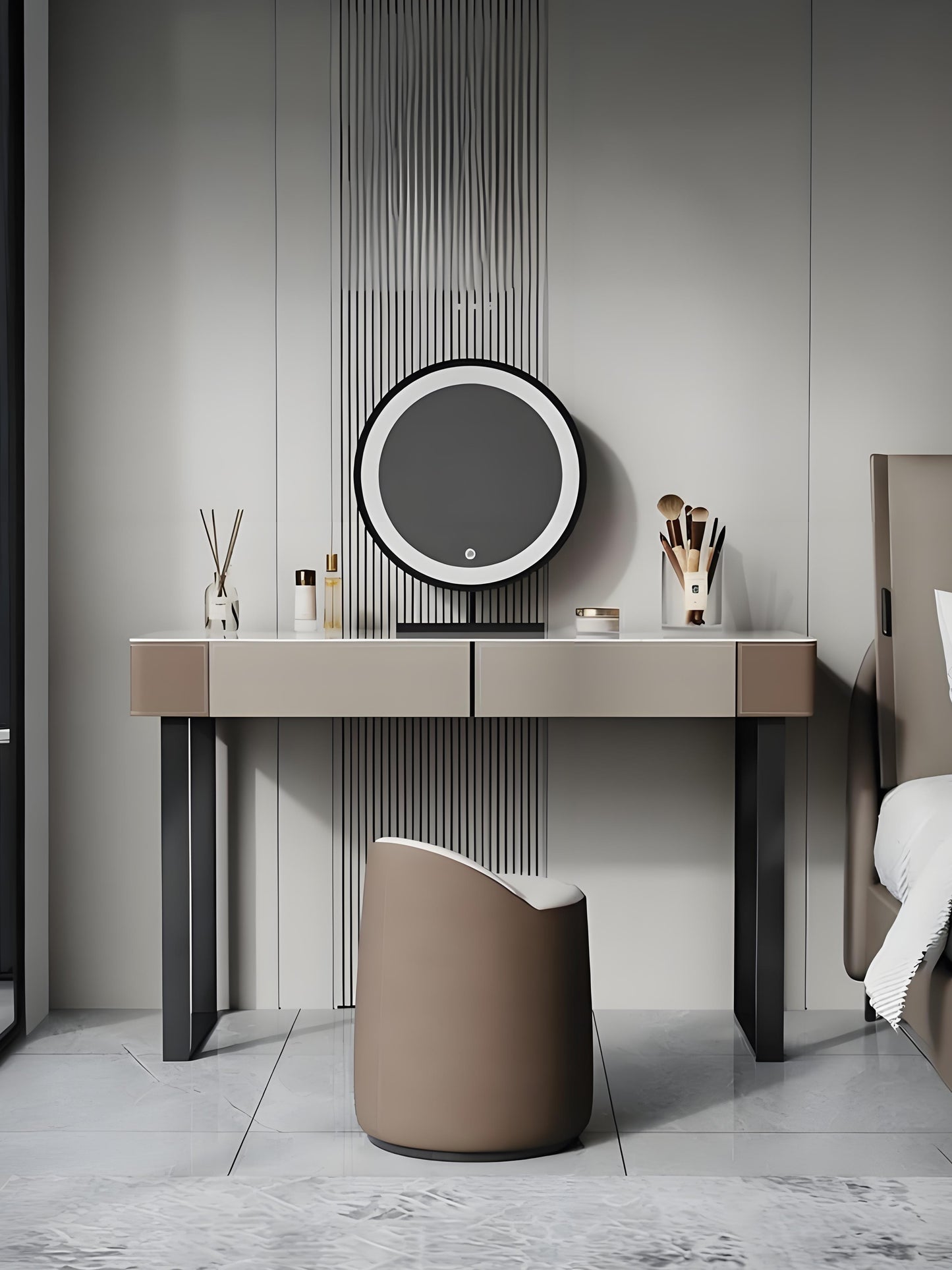 TEODORO Plus Italian-style luxury stone vanity table with storage cabinet | 6097