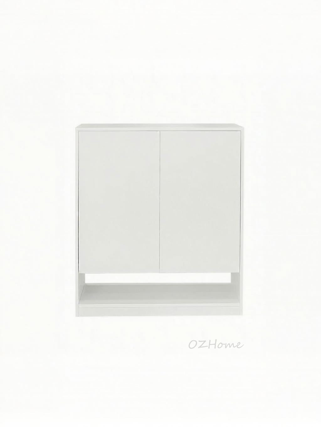 OTTO Minimalist White Shoe Cabinet – BB Double-Door Combo | Model SS-006bb