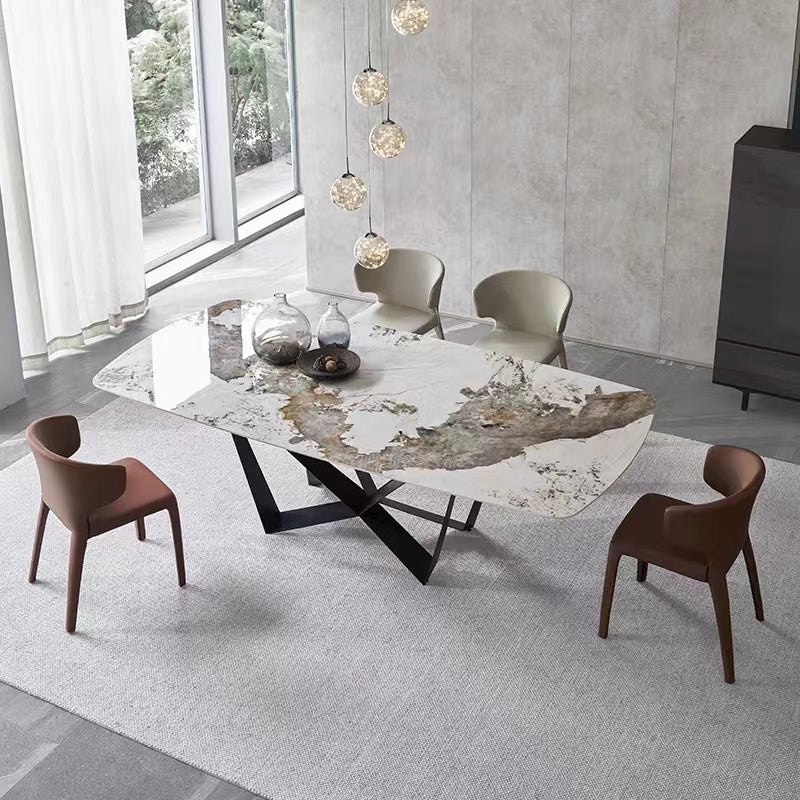 RAMSIE Pandora Ceramic Tabletop Dining Table 1.8M/2.0M/2.2M / 2.4M Glossy Multi-Color Top