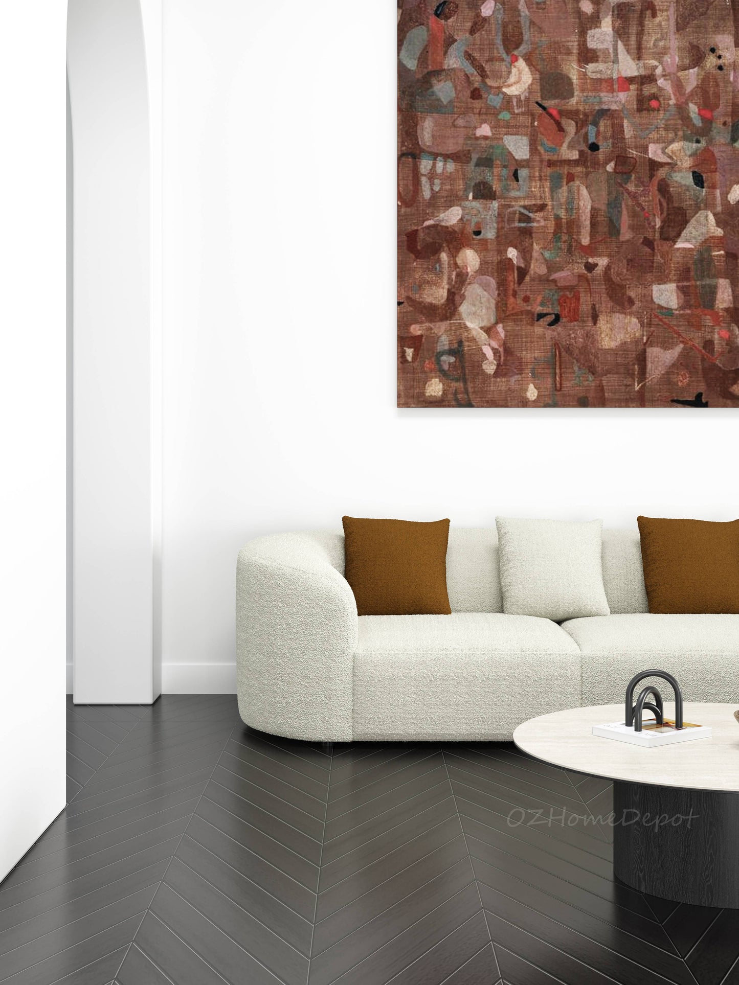 【Pre-sale】CASHEW New Design Nordic Design Teddy Velvet Shaped Sofa 1046