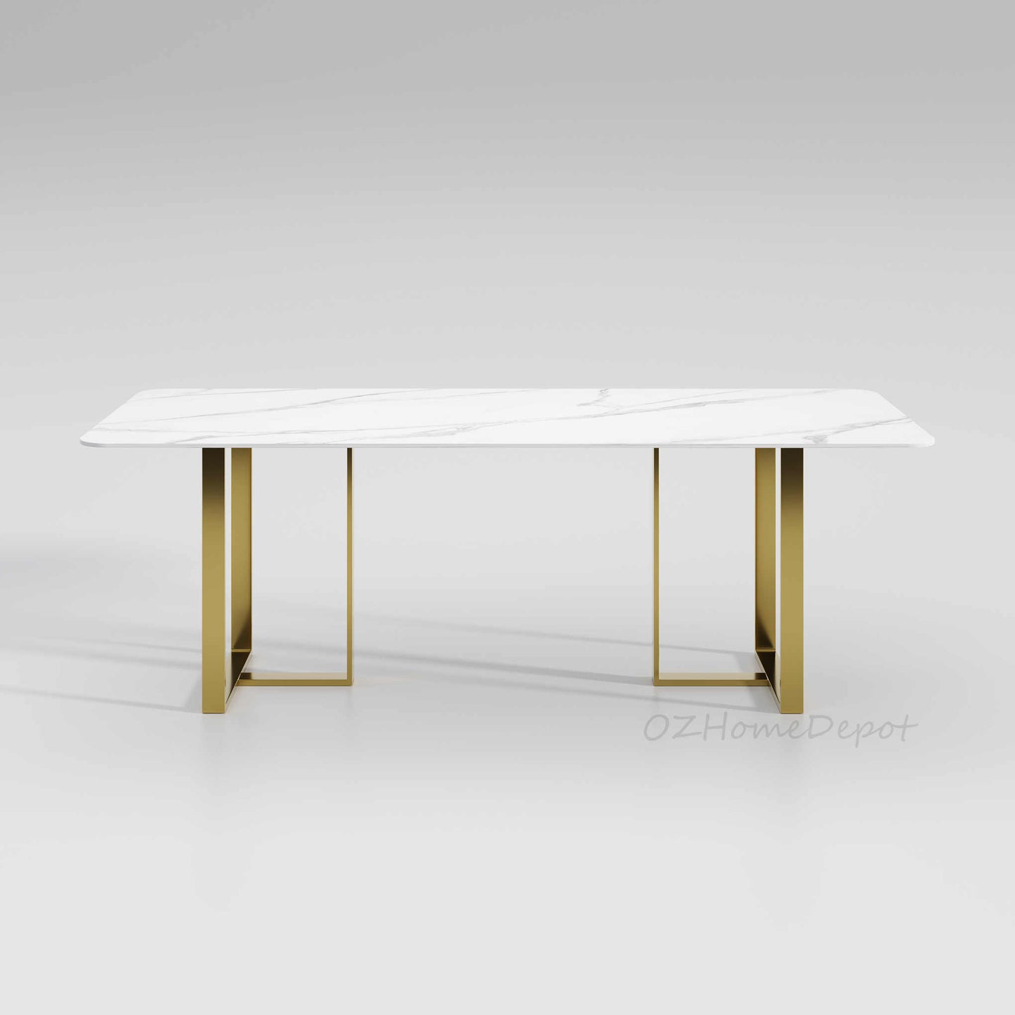 ELOWEN Marble Paint Sintered Stone Top - Gloss Finish Long Dining Table 9098