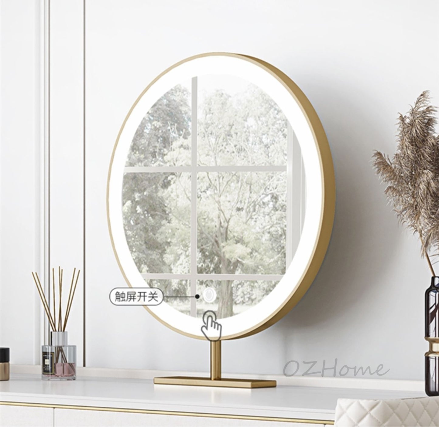 FIORELLA Plus Italian-style luxury stone vanity table with storage cabinet | 6095