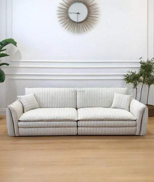 STELLAR 280cm Luxury Textured Linen-Blend Sofa
