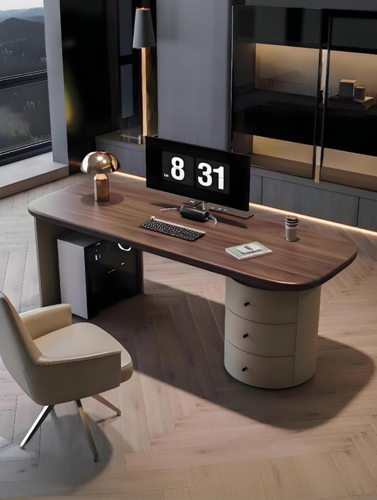 Designer Solid Wood Smart Desk 180cm – Modern Executive Office Desk 6016
