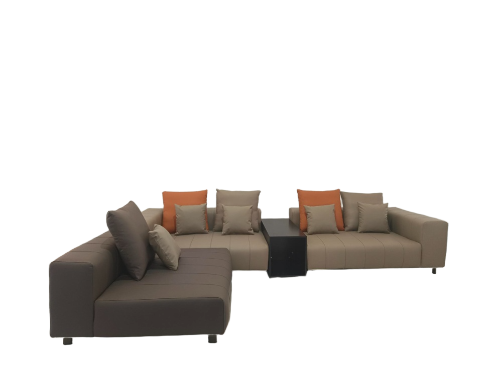 Piano Genuine Leather Oversized Adjustable Modular Sofa with Piano Key Cushions | 1045-352