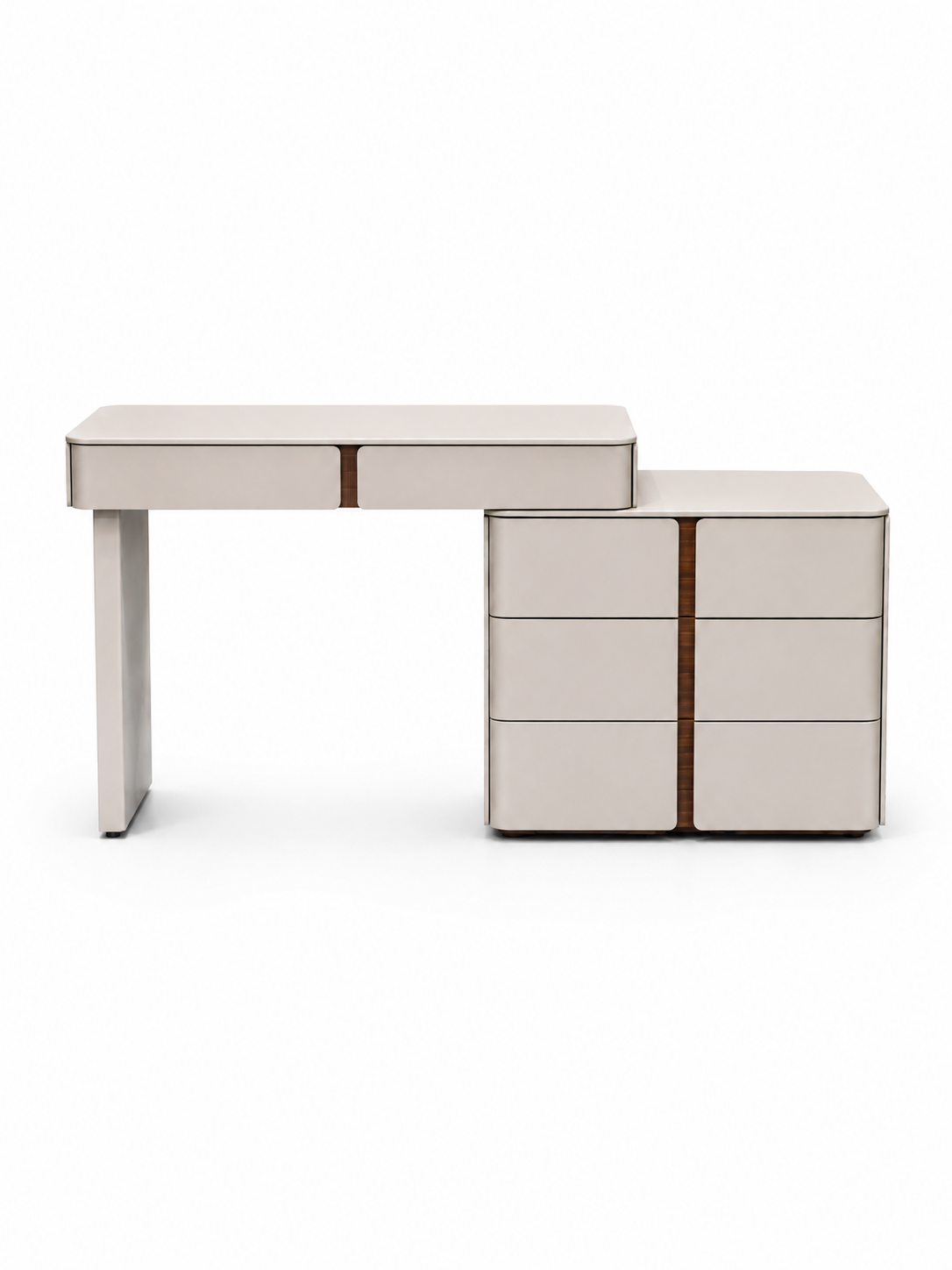TORINO Vanity Set with LED Mirror, Side Cabinet & Stool | Modern Makeup Vanity 6064