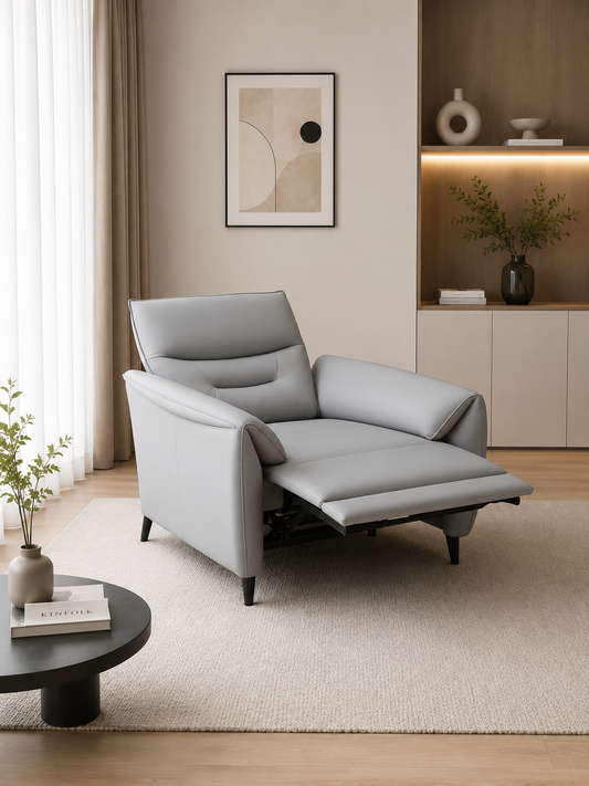 SEXTUS Genuine Leather Power Recliner Chair | Electric Single Sofa